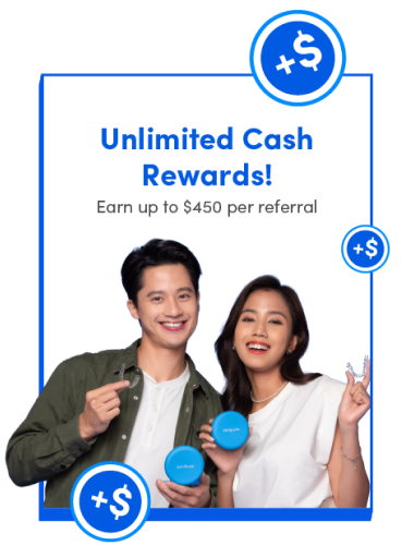 Rewards from Zenyum Referrals include cash and the entire catalogue of Zenyum Consumer Products.
