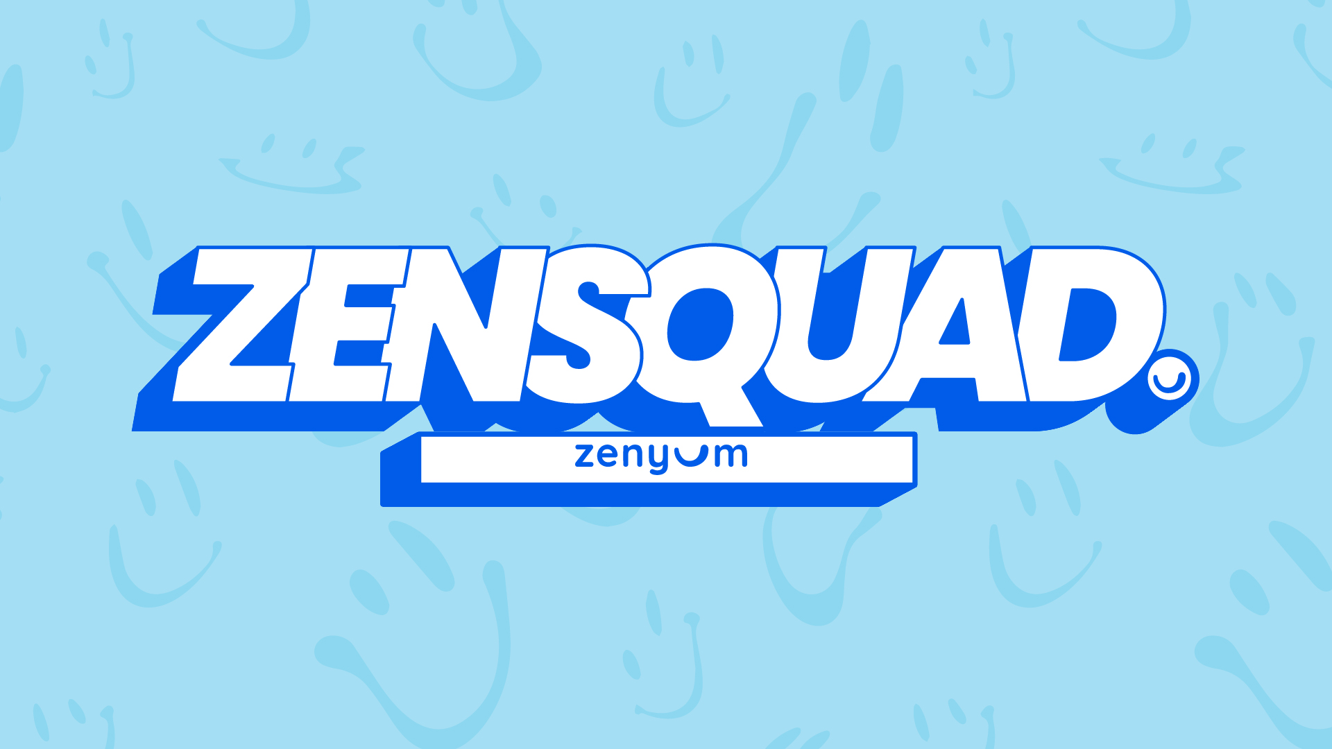 Blue background with Zenyum logo and the word ZenSquad